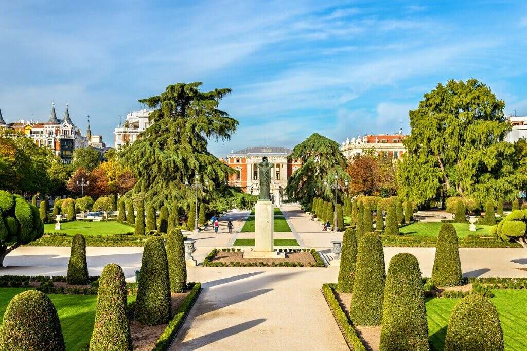 Parterre trädgården i Madrid, Spanien.